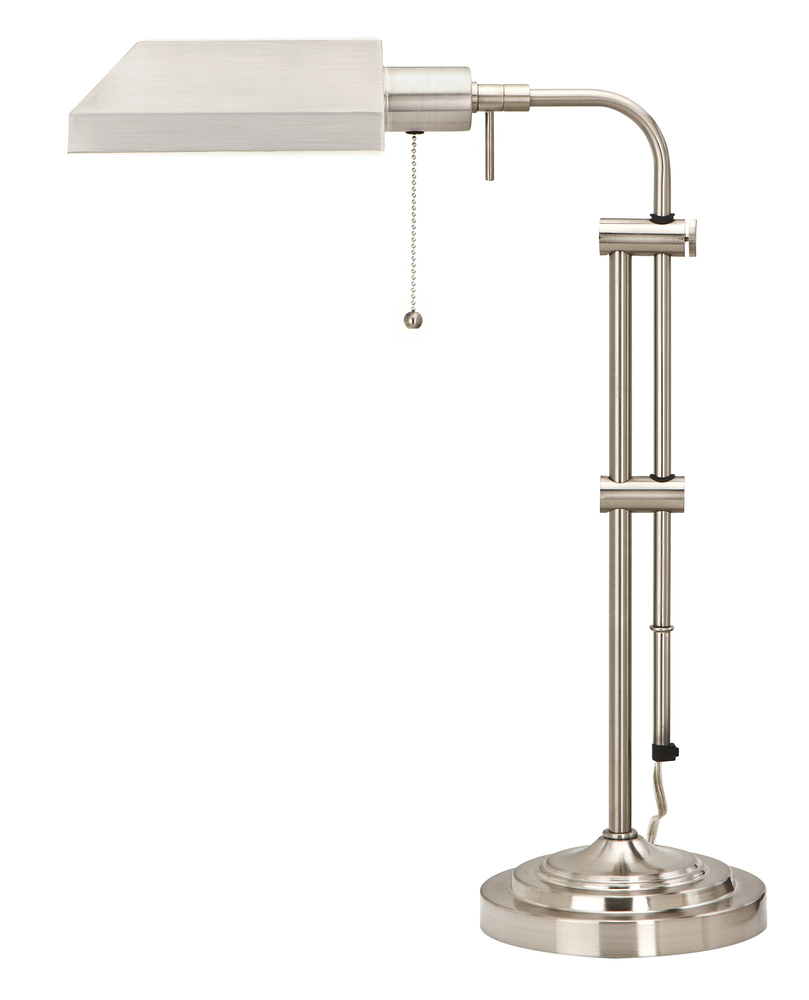 26" Height Metal Table Lamp in Brushed Steel