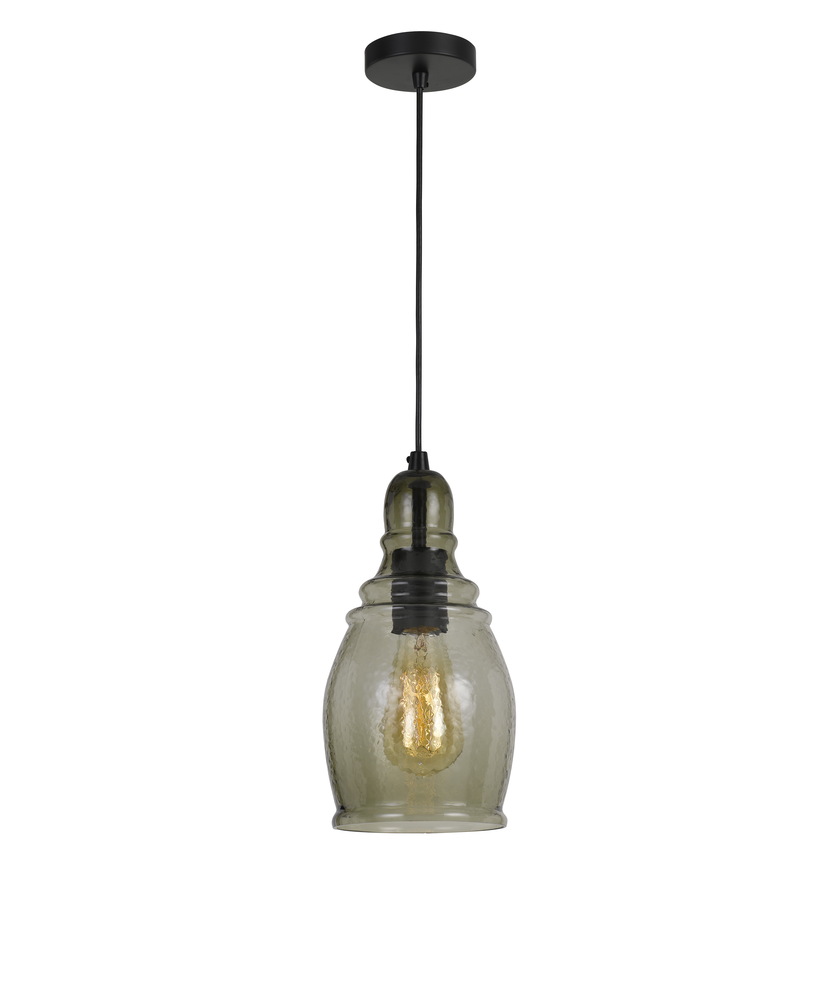 11.5" Height Glass Pendant in Smoky Finish and 72" Cord