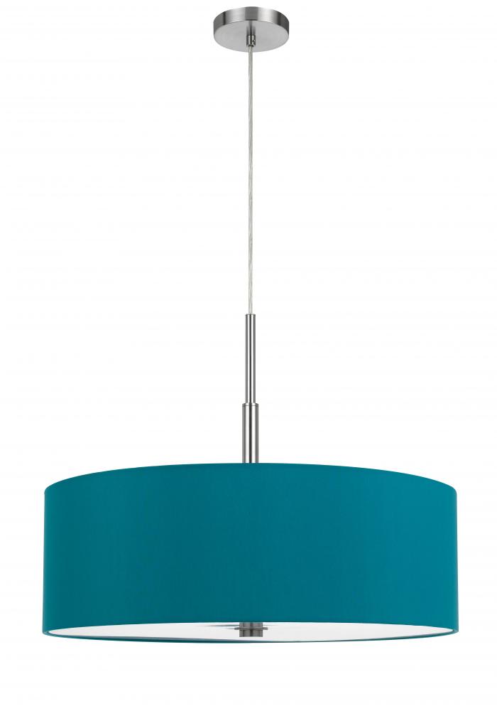 60W x 4 Lonoke pendant fixture with hardback drum shade