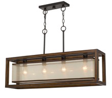 CAL Lighting FX-3536-4H - 21.5" Height Pine Wood and Metal Fixtured in Wood Finish