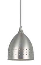 CAL Lighting UP-1007/6-BS - 8.6" Tall Glass and Metal Pendant with Brushed Steel Cord