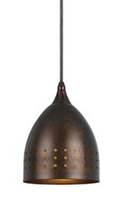 CAL Lighting UP-1007/6-RU - 9.1" Tall Metal Pendant in Oil Rubbed Bronze