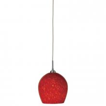 CAL Lighting UP-974/6-BS - 4.9" Tall Glass and Metal Pendant with Brushed Steel Cord