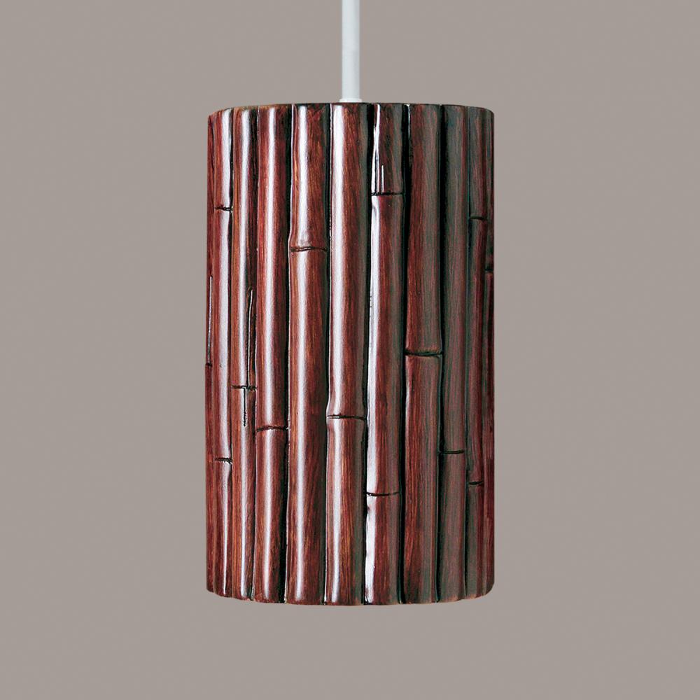 Bamboo Pendant Cinnamon (White Cord & Canopy)