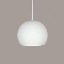 A-19 P1601-A13-WCC - Bonaire Pendant: Hurricane Blue (White Cord & Canopy)