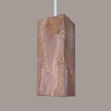 A-19 PN18011-BR-WCC-1LEDE26 - Stone Pendant Brown (White Cord & Canopy)