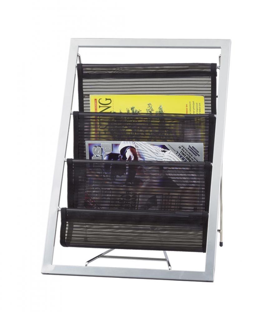 Magazine Rack-Black/Steel