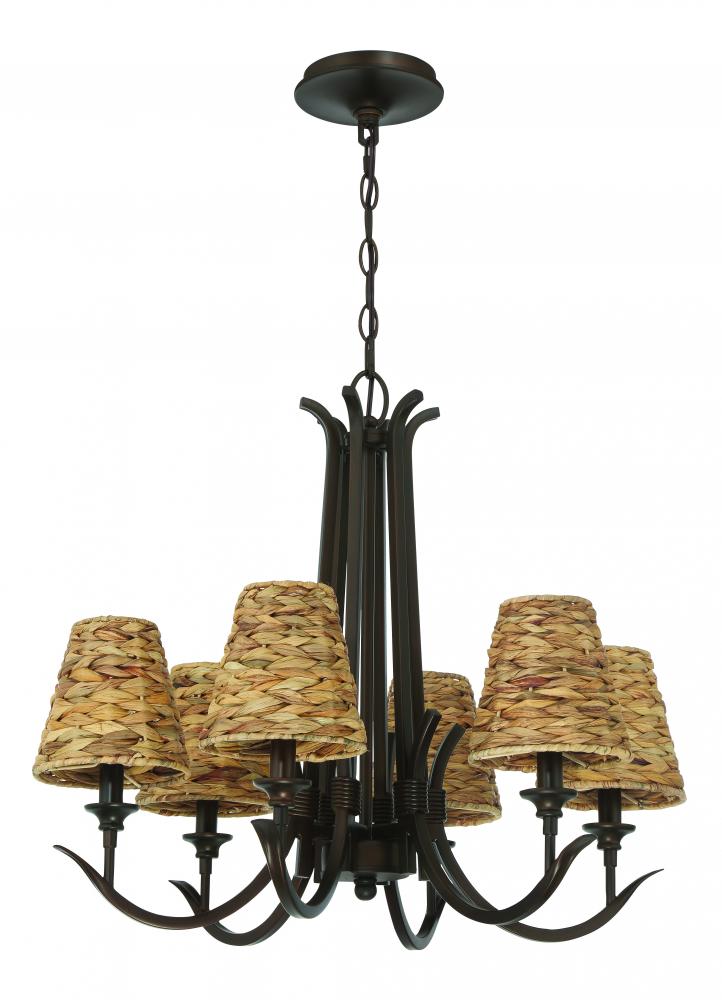 Kokomo 6 Light Chandelier in Aged Bronze Brushed