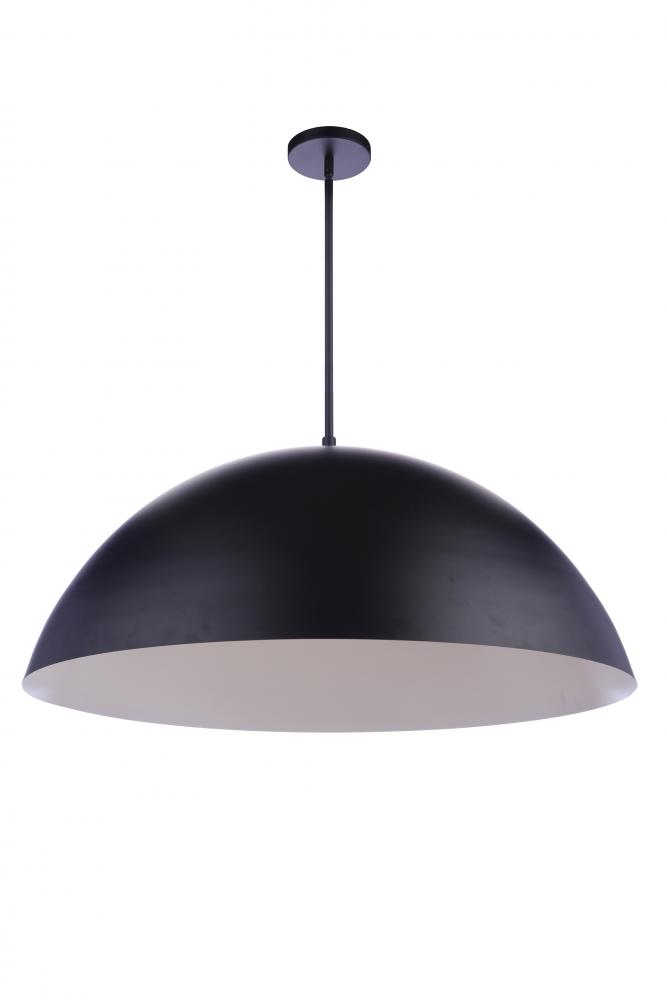 34.75â€ Diameter Sculptural Statement Dome Pendant in Flat Black