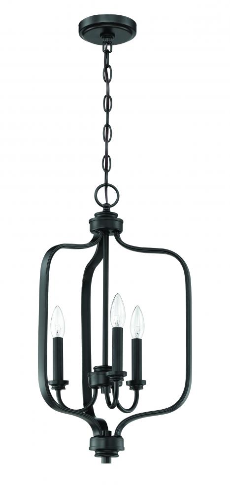 Bolden 3 Light Foyer in Flat Black