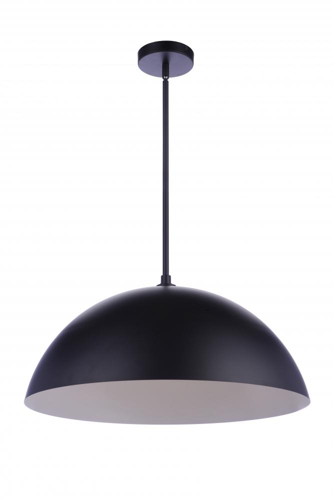 23.25â€ Diameter Sculptural Statement Dome Pendant in Flat Black