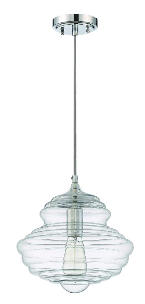 1 Light Mini Pendant with Cord in Chrome