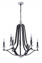 Craftmade 57629-FBMWW - Esme 9 Light Chandelier in Flat Black/Matte White