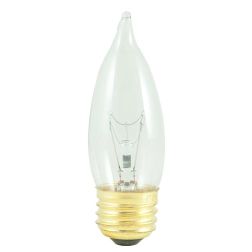 60-Watt Incandescent Flame-Tip CA10 Chandelier Bulb, Medium Base, Clear