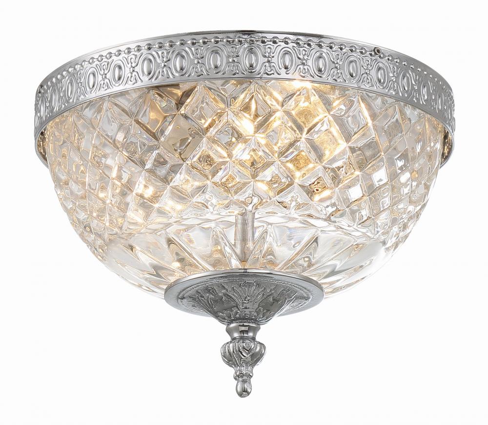 Crystorama 2 Light Polished Chrome Crystal Flush Mount