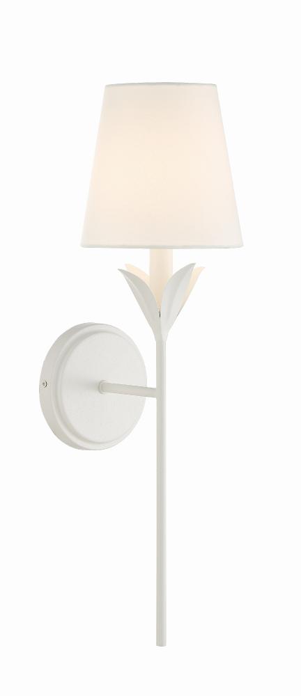 Broche 1 Light Matte White Sconce