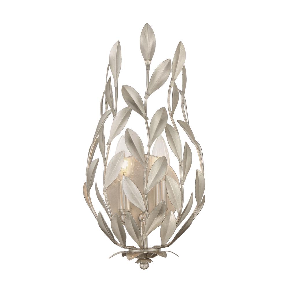 Broche 1 Light Antique Silver Sconce