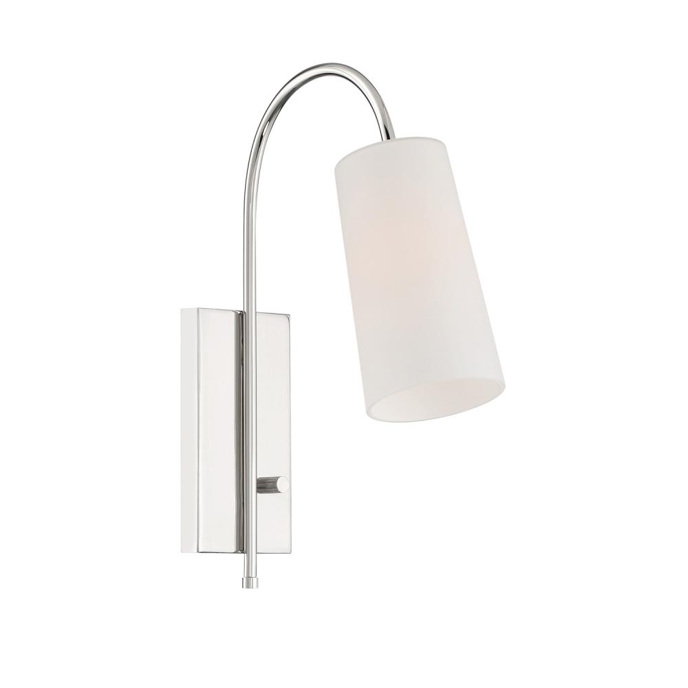 Alexa 1 Light Polished Nickel Task Sconce