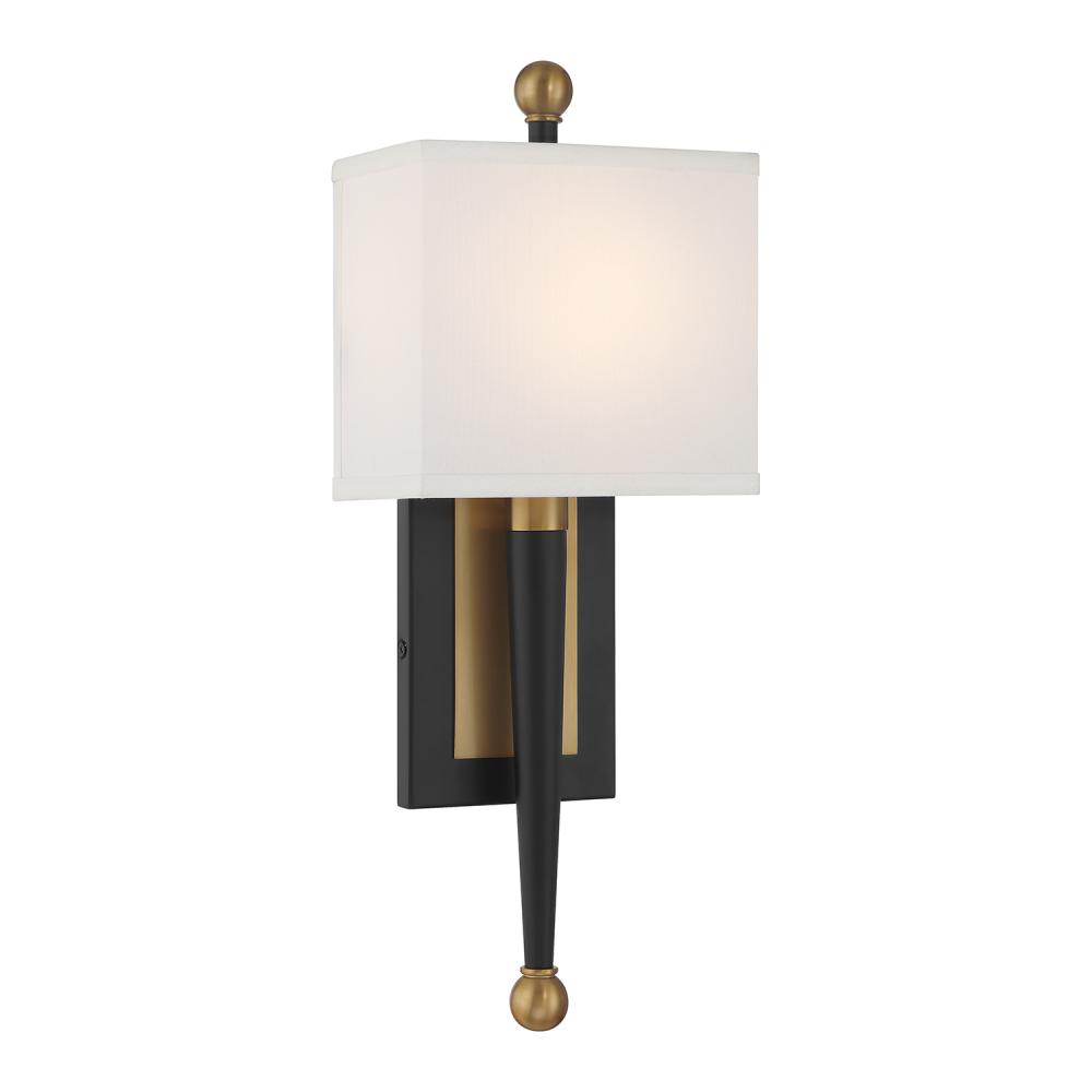 Ardson 1 Light Matte Black + Vibrant Gold Sconce