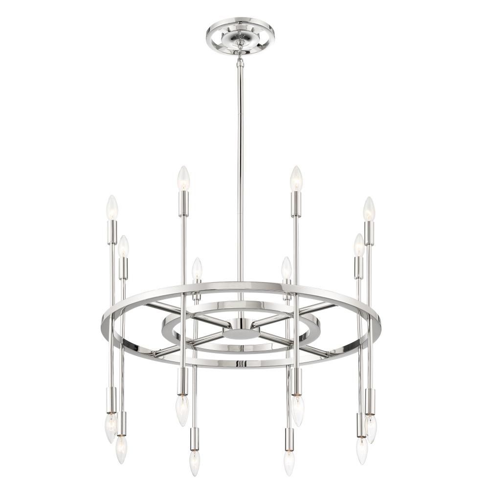 Aries 16 Light Polished Nickel Chandelier