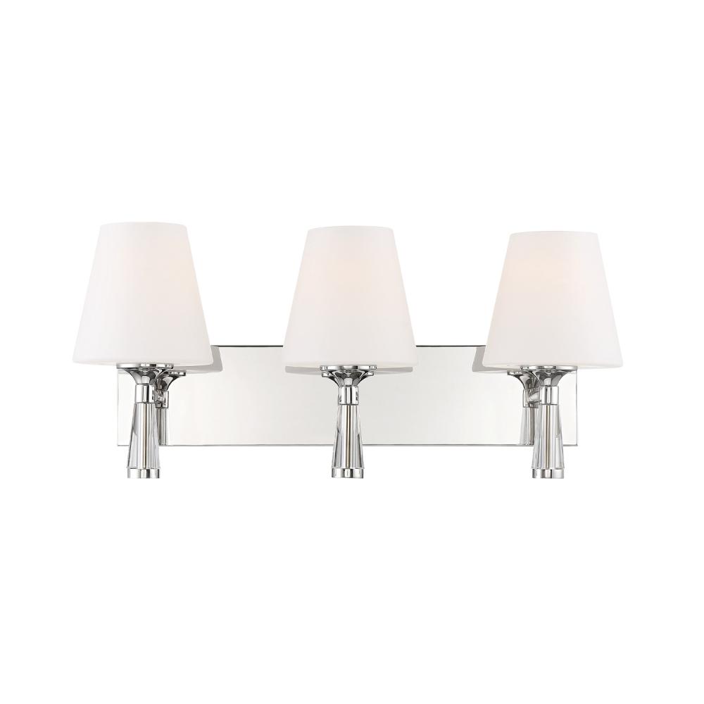 Ramsey 3 Light Polished Nickel Bathroom Vanity