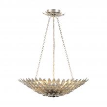 Crystorama 517-SA - Broche 6 Light Antique Silver Chandelier