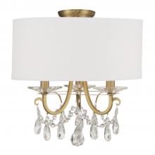 Crystorama 6623-VG-CL-MWP_CEILING - Othello 3 Light Vibrant Gold Semi Flush Mount