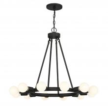 Crystorama 9045-BK - Dakota 12 Light Black Chandelier