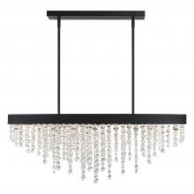 Crystorama WIN-619-BF-CL-MWP - Winham 8 Light Black Forged Linear Oval Chandelier