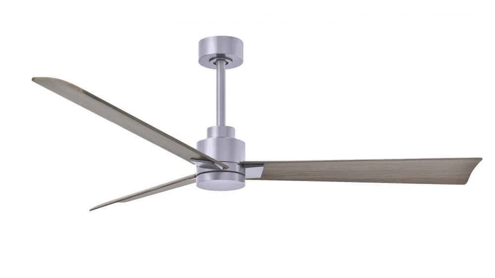 Alessandra 3-blade transitional ceiling fan in brushed nickel finish with gray ash blades. Optimiz