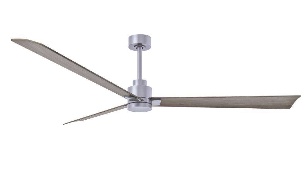 Alessandra 3-blade transitional ceiling fan in brushed nickel finish with gray ash blades. Optimiz