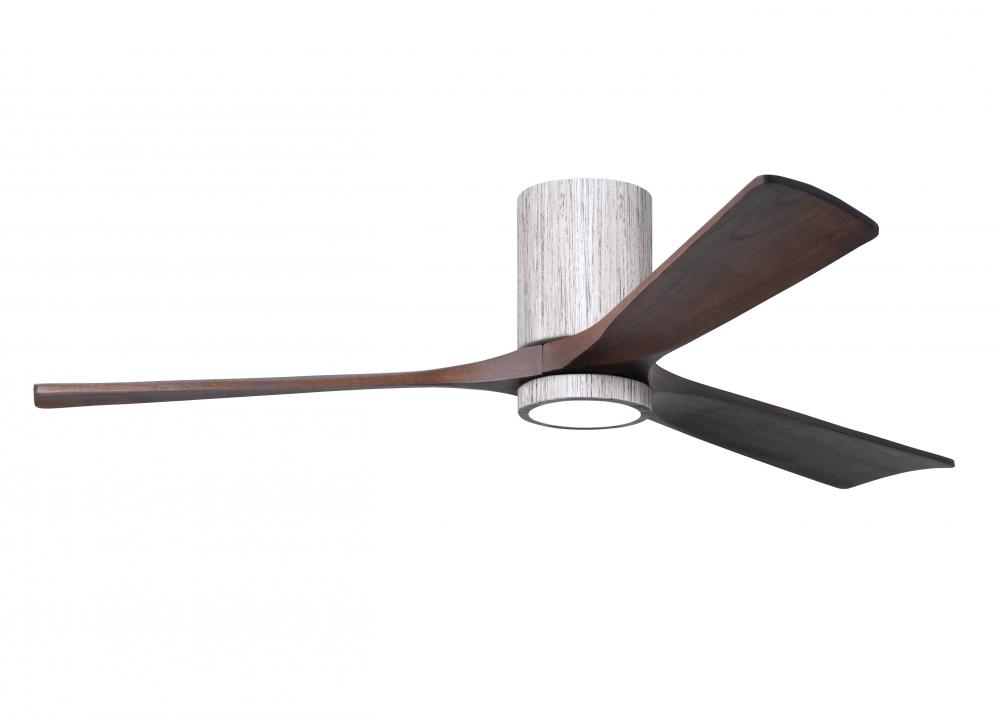 Irene-3HLK three-blade flush mount paddle fan in Barn Wood finish with 60” solid walnut tone bla