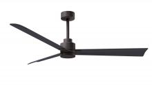 Matthews Fan Company AK-TB-BK-56 - Alessandra 3-blade transitional ceiling fan in textured bronze finish with matte black blades. Opt