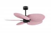 Matthews Fan Company AKTP-BK-PI - Alessandra Tropical 5-blade ceiling fan in Matte Black and Light Pink blades.