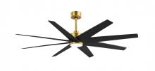 Matthews Fan Company ANLK-BRBR-BK-64 - Ariella 8-blade ceiling fan in Brushed Brass and Matte Black Blades