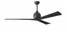 Matthews Fan Company IR3-TB-BK-72 - Irene-3 three-blade paddle fan in Textured Bronze finish with 72" solid matte black wood blade