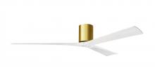 Matthews Fan Company IR3H-BRBR-MWH-72 - Irene-3H three-blade flush mount paddle fan in Brushed Brass finish with 72” solid matte white w