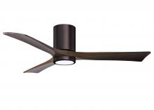 Matthews Fan Company IR3HLK-BB-WA-52 - Irene-3HLK three-blade flush mount paddle fan in Brushed Bronze finish with 52” solid walnut ton