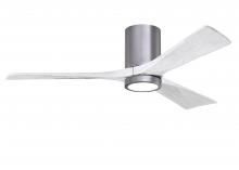 Matthews Fan Company IR3HLK-BP-MWH-52 - Irene-3HLK three-blade flush mount paddle fan in Brushed Pewter finish with 52” Matte White tone