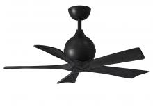 Matthews Fan Company IR5-BK-BK-42 - Irene-5 five-blade paddle fan in Matte Black finish with 42" solid matte black wood blades.