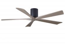 Matthews Fan Company IR5H-BK-GA-60 - Irene-5H three-blade flush mount paddle fan in Matte Black finish with 60” Gray Ash tone blades.