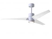 Matthews Fan Company SJ-WH-MWH-52 - Super Janet three-blade ceiling fan in Gloss White finish with 52” solid matte white wood blades