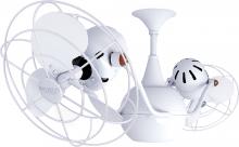 Matthews Fan Company VB-WH-MTL - Vent-Bettina 360° dual headed rotational ceiling fan in gloss white finish with metal blades.