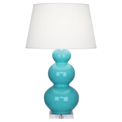 Egg Blue Triple Gourd Table Lamp