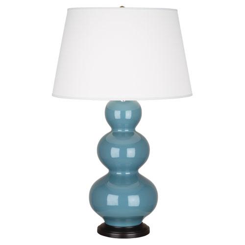 Steel Blue Triple Gourd Table Lamp