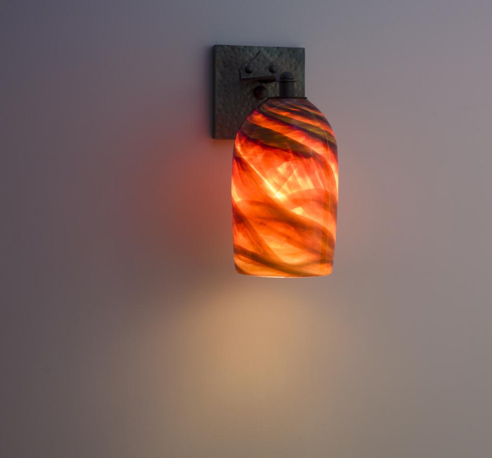 Rose - Sconce -Craftsman-Amber Glass