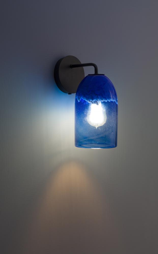 Rose - Sconce - Modern- BZ-Clear Blue Glass