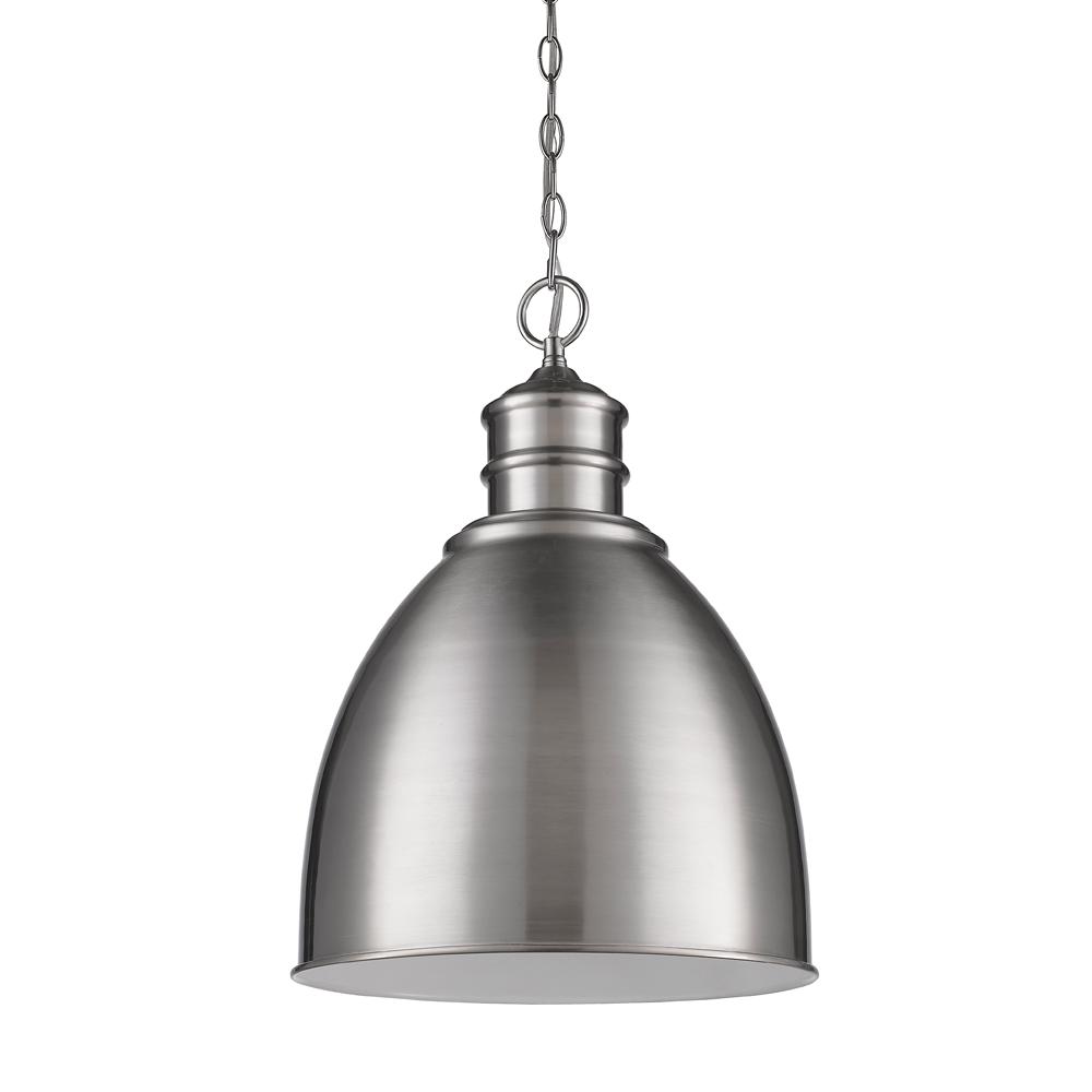 Colby Indoor 1-Light Pendant W/Metal Shade In Satin Nickel