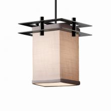 Justice Design Group FAB-8165-15-WHTE-MBLK-BKCD - Metropolis 1-Light Small Pendant (2 Flat Bars)