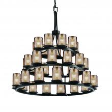 Justice Design Group FSN-8712-10-MROR-MBLK - Dakota 36-Light 3-Tier Ring Chandelier